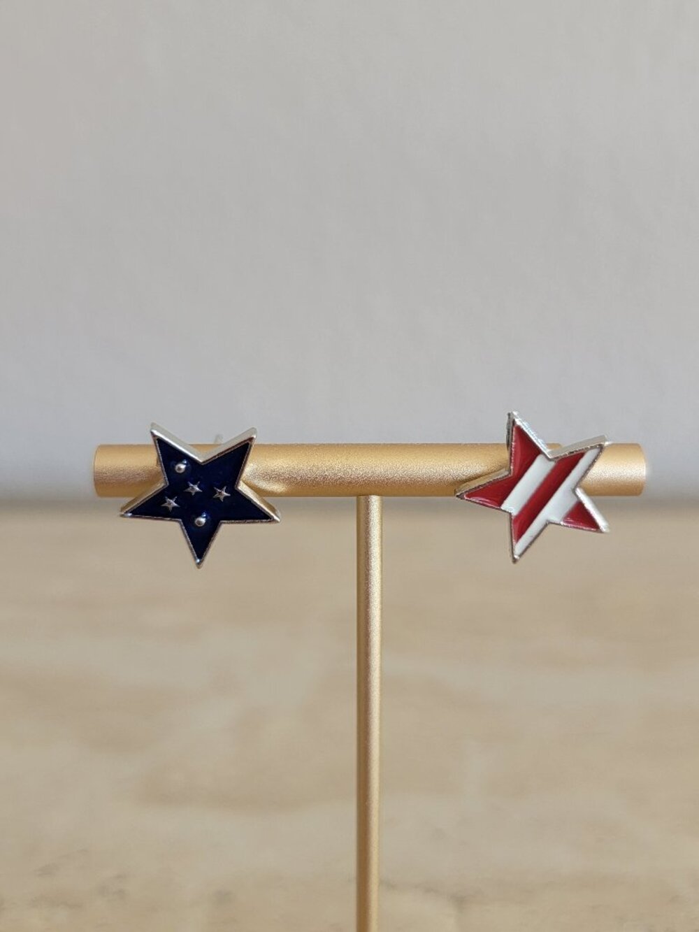 4th of July Patriotic Stud Earrings for Women American Star NEW